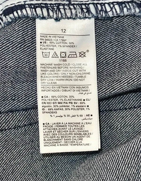 Old Navy WOW Wide Leg Jeans Womens 12 High Rise Dark Blue Denim Stretch Boho - Image 9