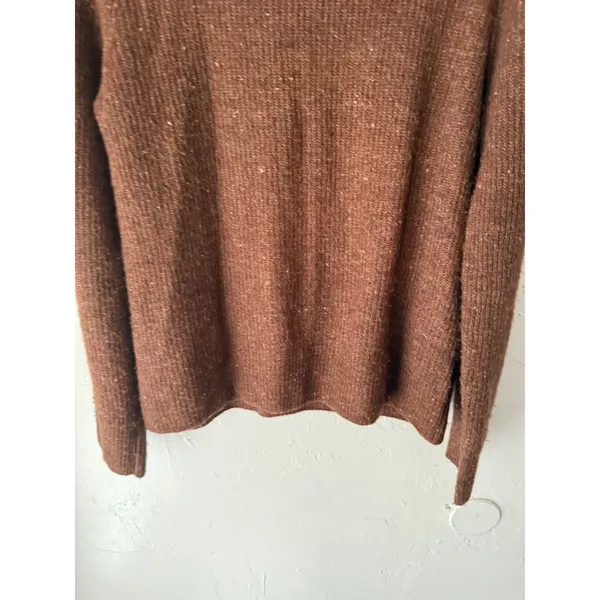 Old Navy Women's Brown Speckled Knit Crew Neck Sweater‎ Medium Preppy Casual - Image 4