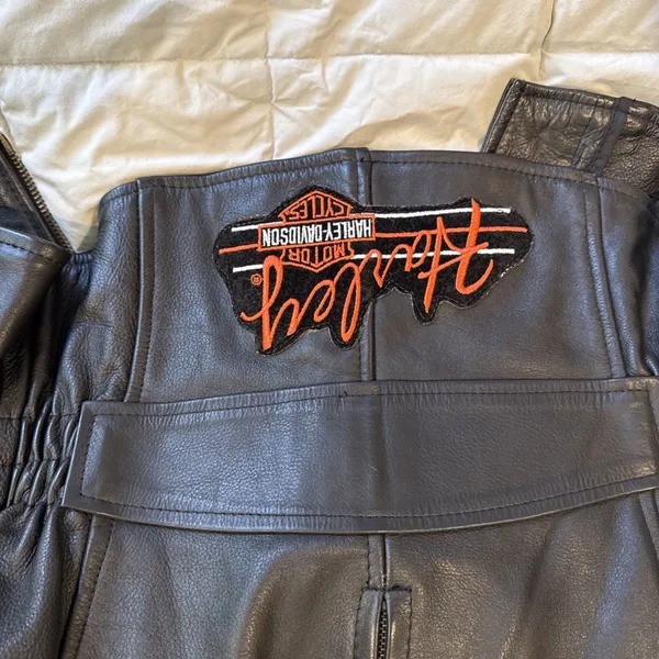 Hot Leathers Studded Black Motorcycle Jacket Zip Out Lining Harley patch Size XL - Image 16