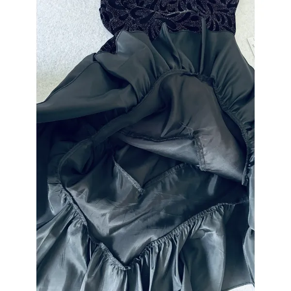 Vintage Filigree Ltd. Elegant‎ Black Sparkle Party Cocktail Dress Satin Bow Sz 8 - Image 13