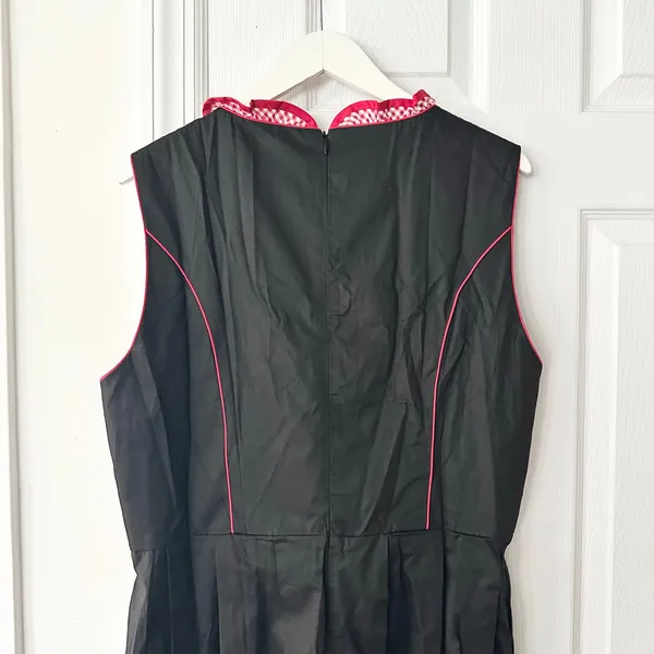 Scarlet Darkness NWT Black Red Cotton Corset Lace Up Gingham Trim Dress 2XL - Image 7