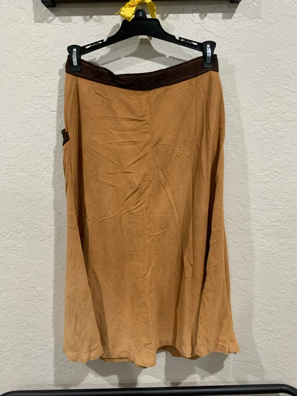 Vintage Tan & Brown Maxi Skirt - Image 3