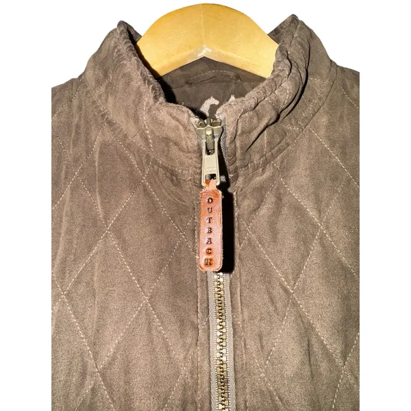 Outback Trading Company Women's Brown Quilted Vest Size‎ Small Equestrian Riding - Image 2