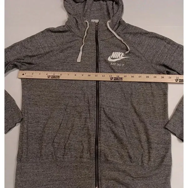 Vintage Nike Hooded‎ Full Zip Light Weight Track Jacket size Medium Gray - Image 7