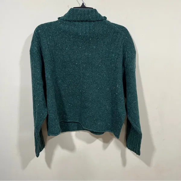 NWT J.Crew Ribbed turtleneck sweater in donegal wool blend Forest Sprinkle XS - Image 10