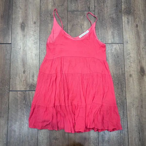 Altar'd State Coral Tiered Mini Dress Women's XS Boho Babydoll Sundress Summer - Image 2