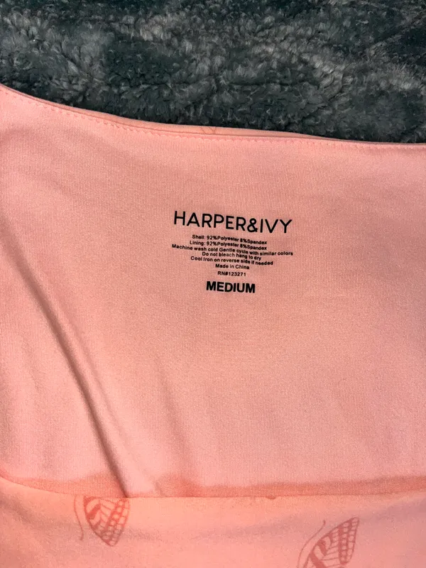 harper&ivy NWT Pink Baby Tee Square Neck Long Sleeve Butterfly’s - Image 6