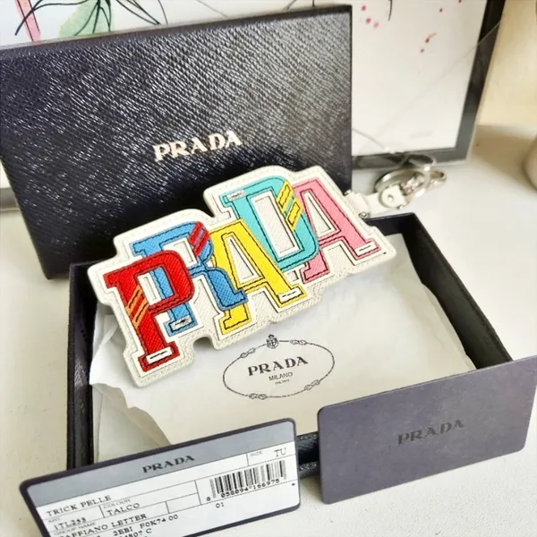 Prada Saffiano Leather Logo Trick Bag Charm - Image 2