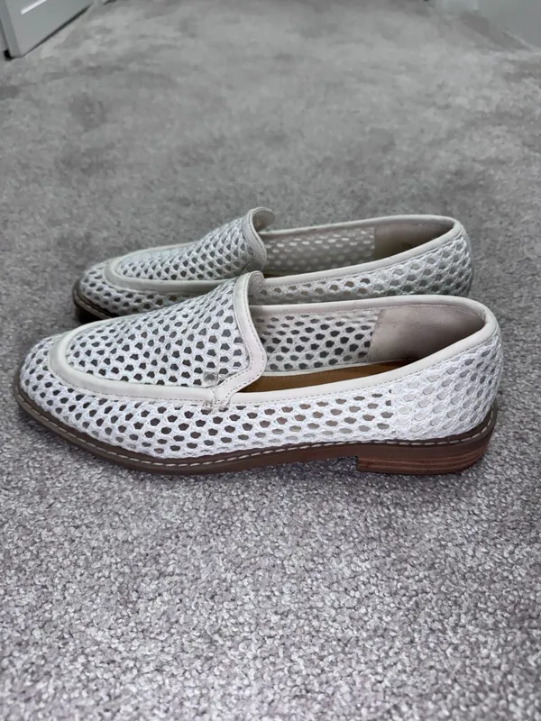 Dolce Vita White Woven Mesh Slip-On Loafers - Image 2