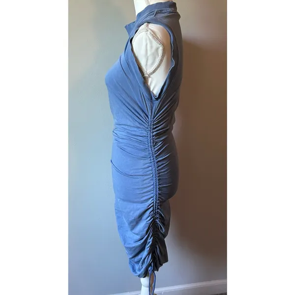 Daily Practice by Anthropologie Blue Tie Up Mini Sun Dress Athletic Size S - Image 6
