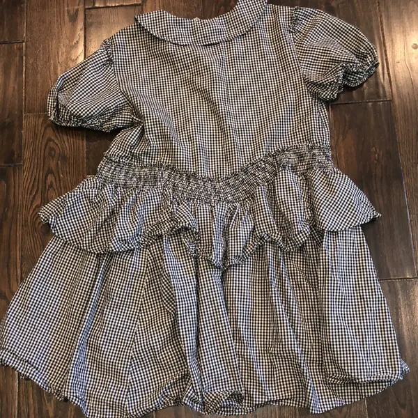 Urban outfitters Claire ruffled mini dress in black and white gingham size small - Image 9