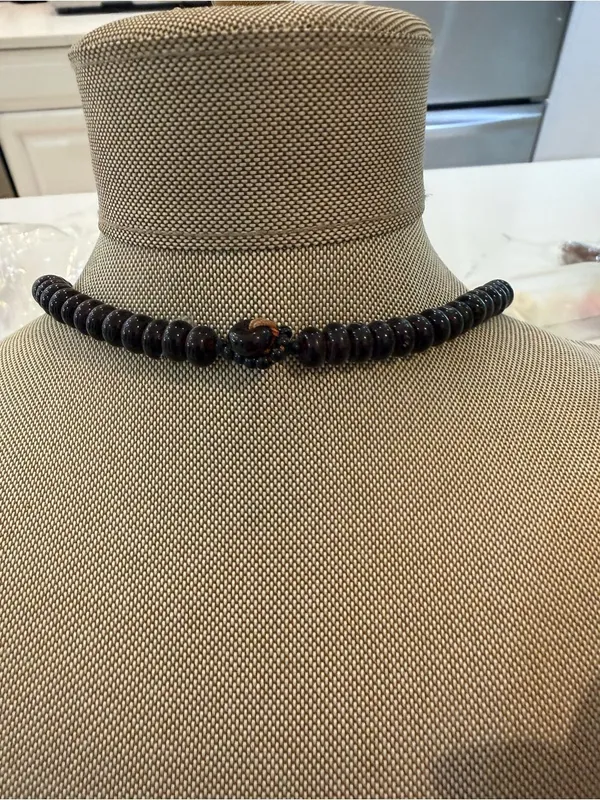 Handmade Unique Handcrafted Turquoise and Brown Beaded Buddhism Pendant Necklace - Image 2