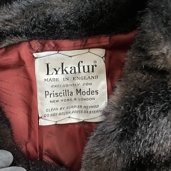 Lykafur Brown Faux Fur Coat for Women Vintage Tissavel France - Sz M w/S… - Image 9