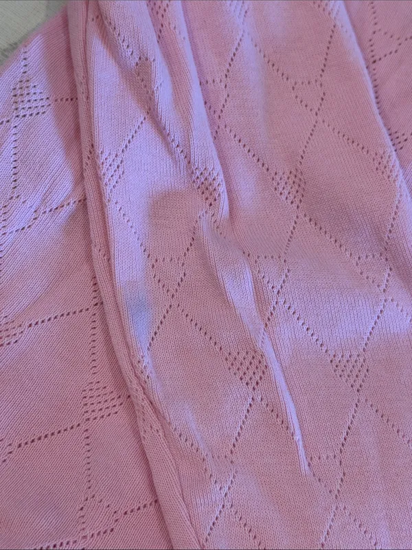 LoveShackFancy Natine Cardigan Pink Size Small Lace Trim Button Front - Image 6