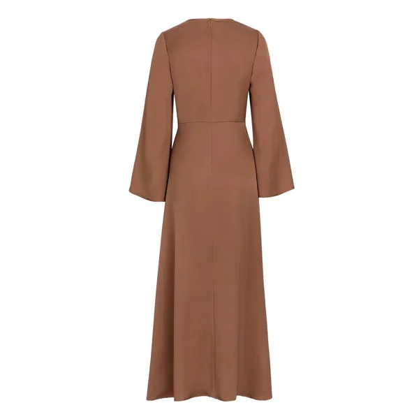 Amariah Aphrodite Maxi Dress Coffee‎ Brown Modest Long Sleeve Womens Small - Image 2