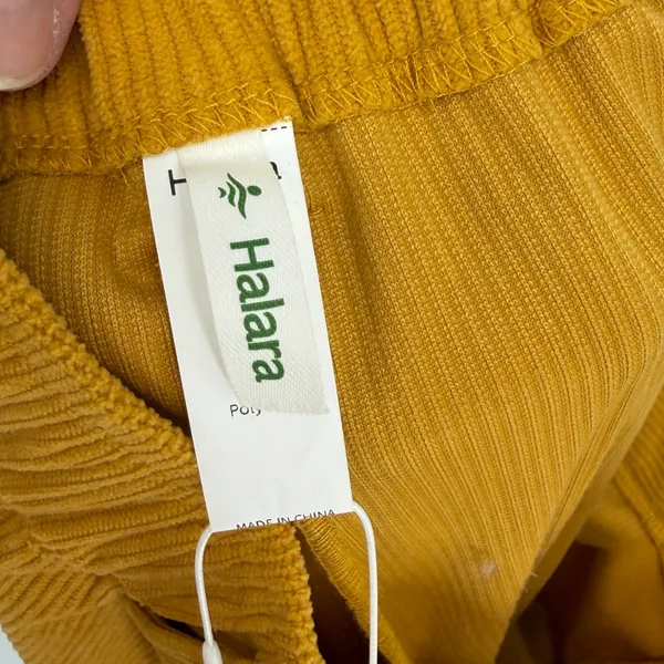Halara Corduroy Pants Women's M Regular Mustard Yellow High Rise Straight NWT - Image 3