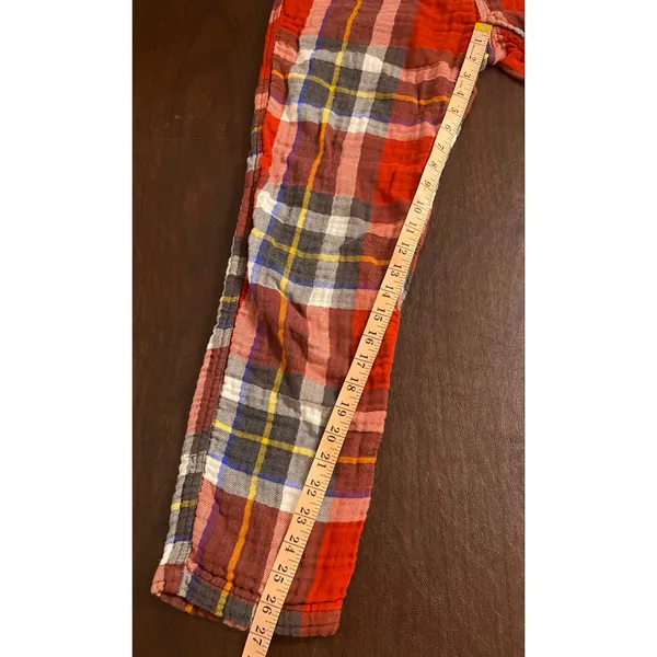 Abercrombie & Fitch Sleep Plaid Pajama Lounge Pants Red Multicolor Med Cozy - Image 5