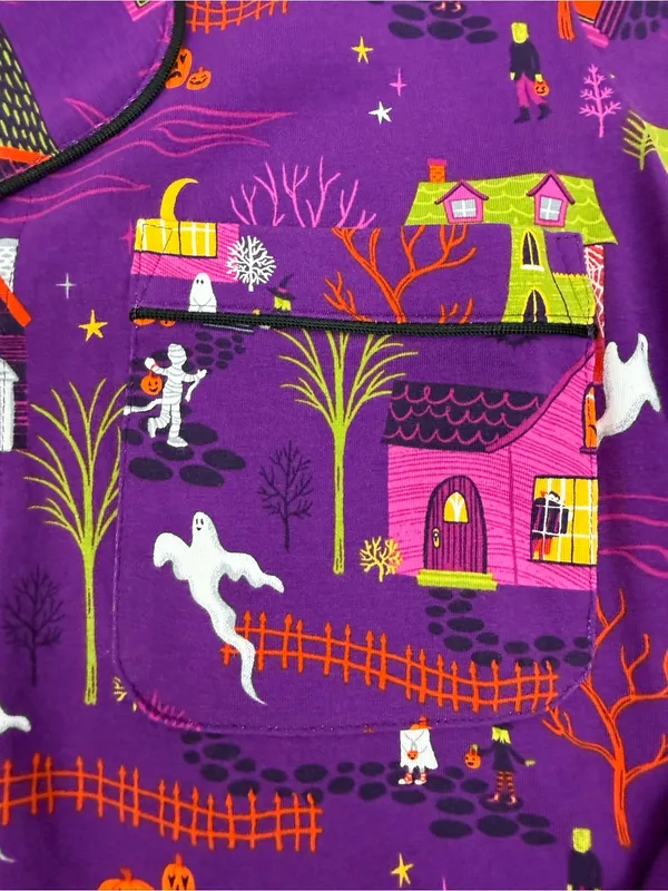 BedHead PJs Spooky Town Halloween Classic Stretch Jersey Pajama Set Full Length - Image 8