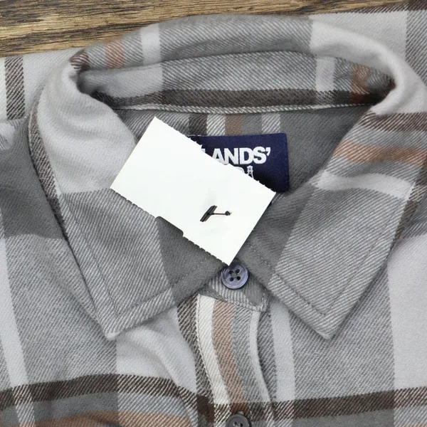NWT Lands' End Boyfriend Fit Long Sleeve Shirt 519651 XS Steel Multi Plaid - Image 3