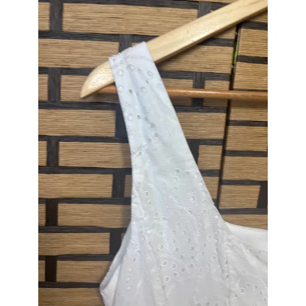Calypso White Eyelet Tank Dress‎ Size 6 - Image 7