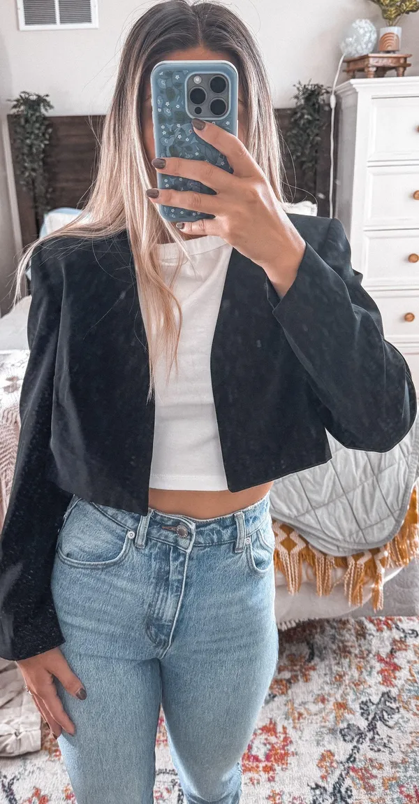 The Vintage Shop Black Cropped jacket - Image 2