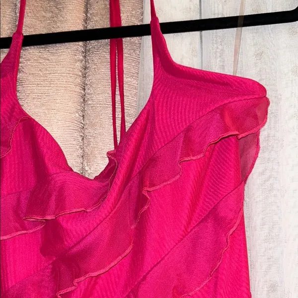 NWT Oh Polly Size 12 Elegant Red Ruffle Dress - Image 4