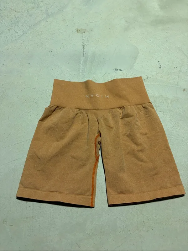 NVGTN High-Waist Orange bike shorts small - Image 4