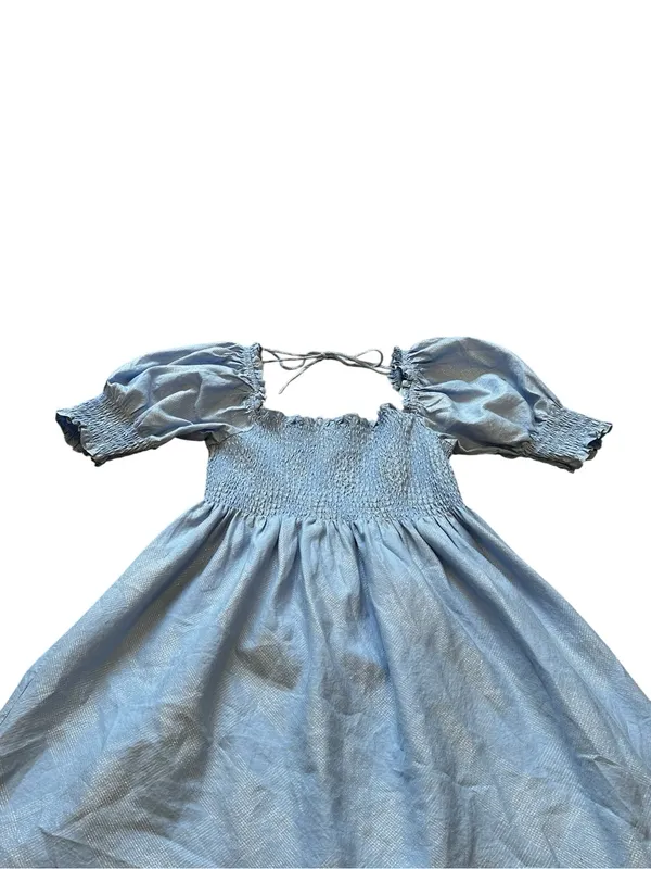 Hill House Athena Nap Dress Light Blue Babydoll Mini Dress Puff Sleeve Fairycore - Image 3