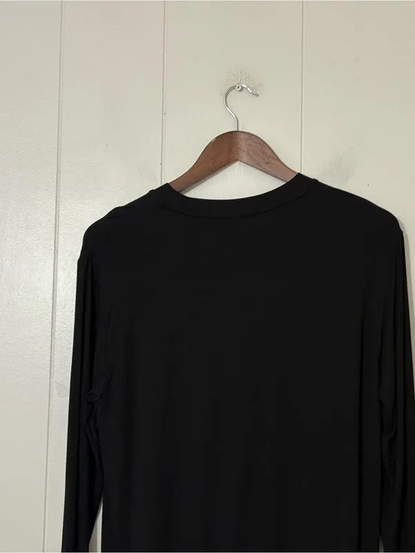 Comfrt Cloud Lounge Long Sleeve Tee Black Size XS Soft Stretch Athleisure - Image 8