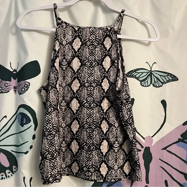 Caution to the Wind High neck snake print tank - Image 2