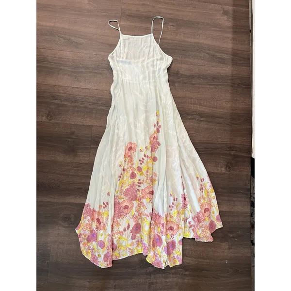 Intimately Free People Blue Floral Embrace It Maxi Dress Open Back S Square Neck - Image 3