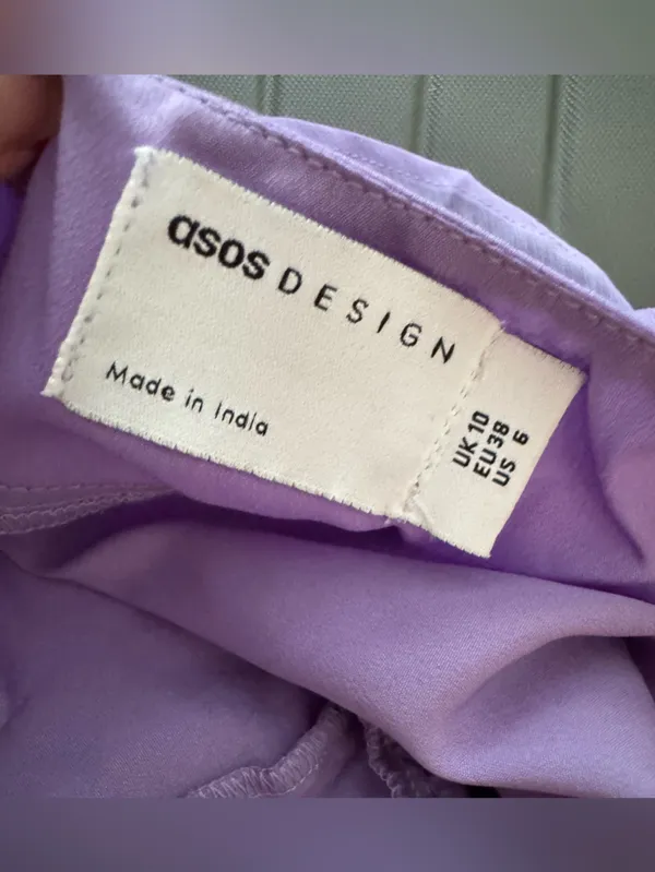 NWT ASOS DESIGN drape front mini dress in lilac size 6 - Image 7