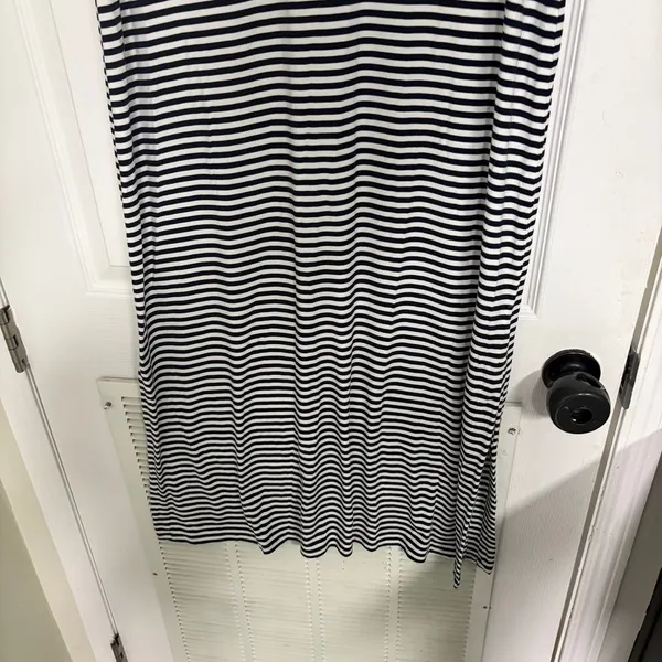 J. Jill Navy And White‎ Stripe Maxi Dress Size Medium - Image 4