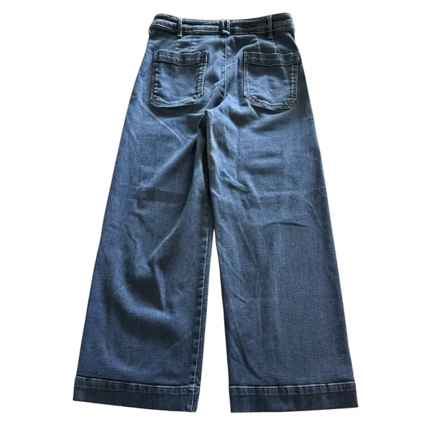 Anthropologie Pilcro The Skipper Jeans Womens 31 Dark Blue High Rise Wide Leg - Image 5