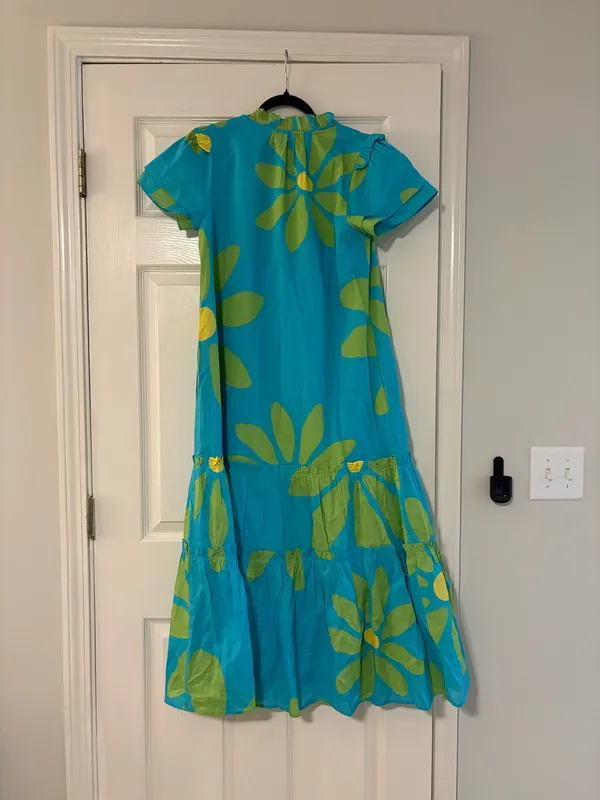 J. Marie Blue Floral Midi Dress - Image 4