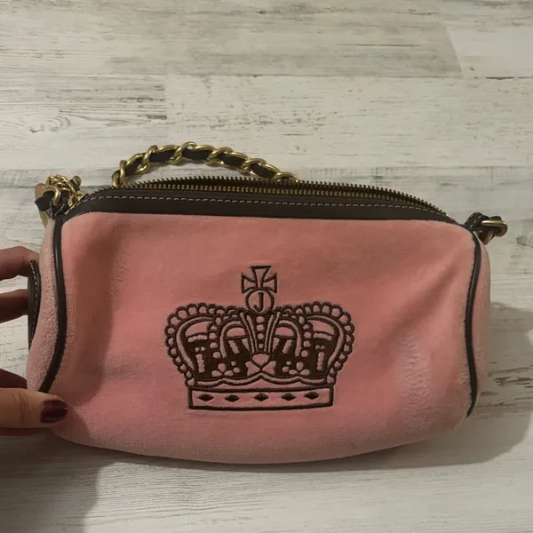 Vintage Juicy Couture Pink Suede Barrel Shoulder bag Y2K - Image 5