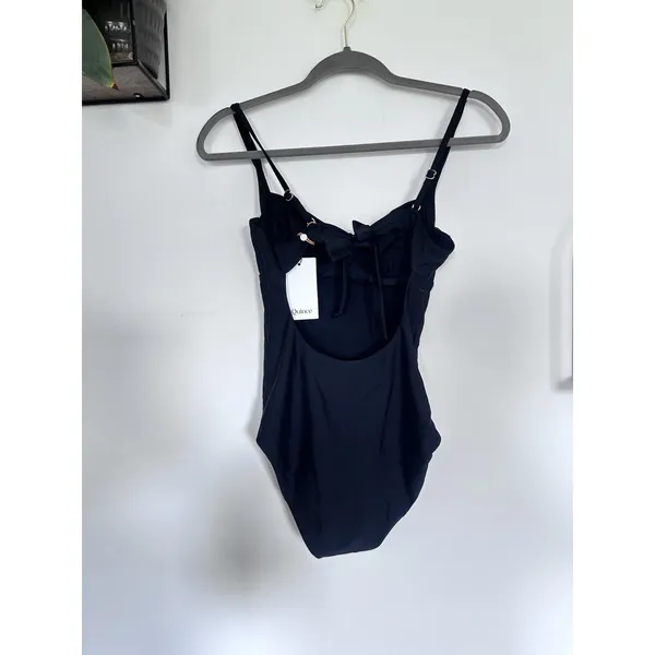 NWT Quince Italian Underwire One Piece Swimsuit Black Size Small - Image 2