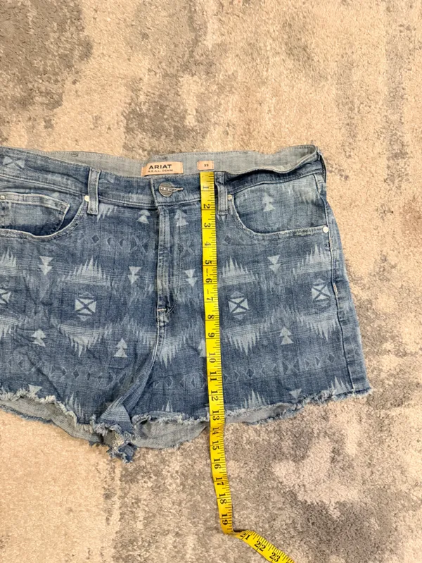 Ariat Blue Tribal-Print Denim Cutoff Shorts - Image 6