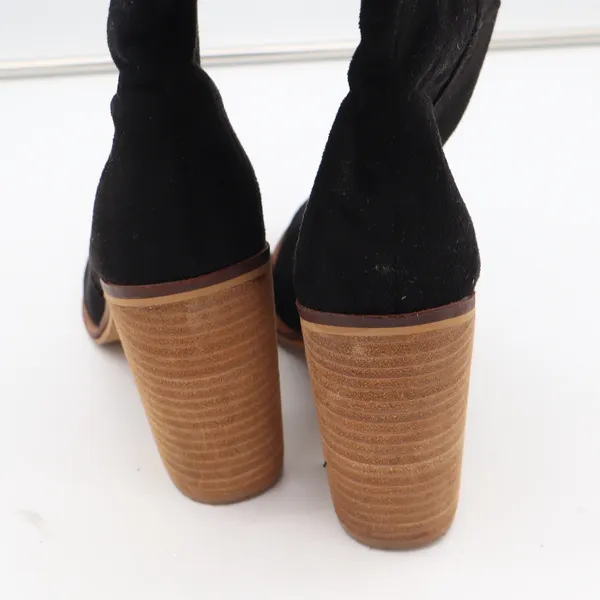 Mi.iM Womens Black Faux Suede Over The Knee Block Heel Boots Size 9 Pointed Toe - Image 6