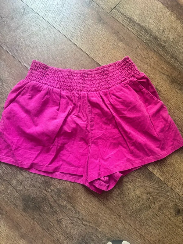 Target Hot Pink Micro Corduroy Smocked Pull-On Shorts | Size Small - Image 2