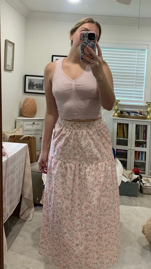 Altar'd State pink floral skirt - Image 3