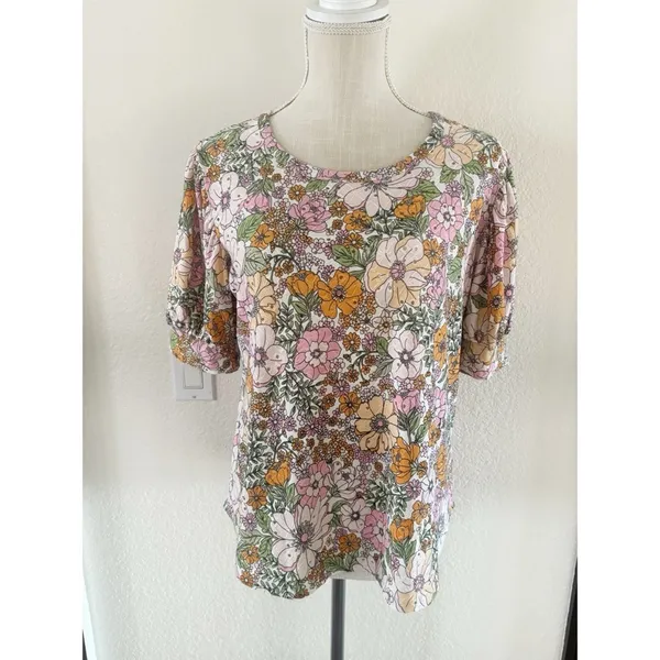 Kim‎ & Cami Floral Short Sleeve Tee - Multicolor - Image 2