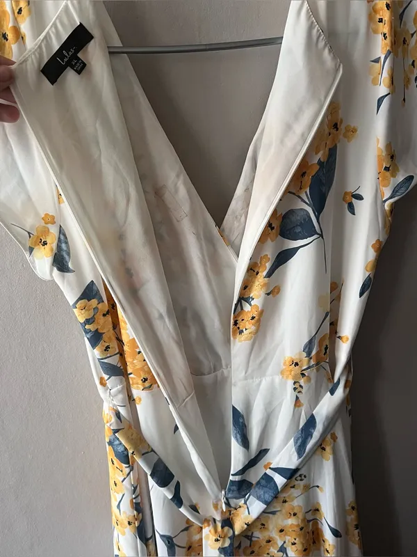 Lulus French Countryside White and Yellow Floral Print High-Low Dress Size XL - Image 10