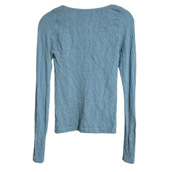 FREE PEOPLE Have It All Square Neck Long Sleeve XS/S Slate Blue $58 Retail NWOT - Image 5