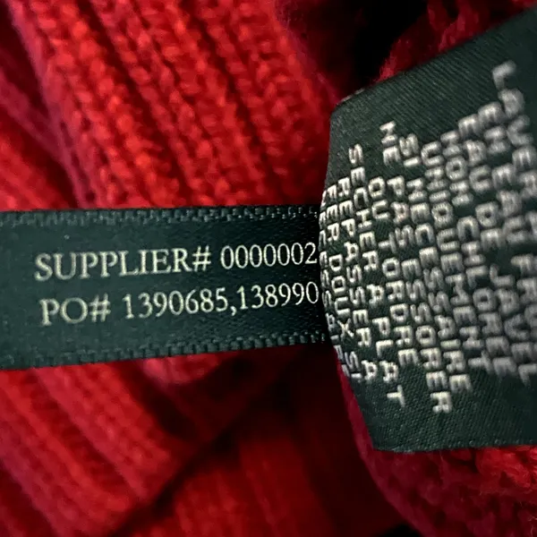 Lauren Ralph Lauren Jeans Turtleneck Sweater Ribbed Knit Fitted Red Petite M - Image 4