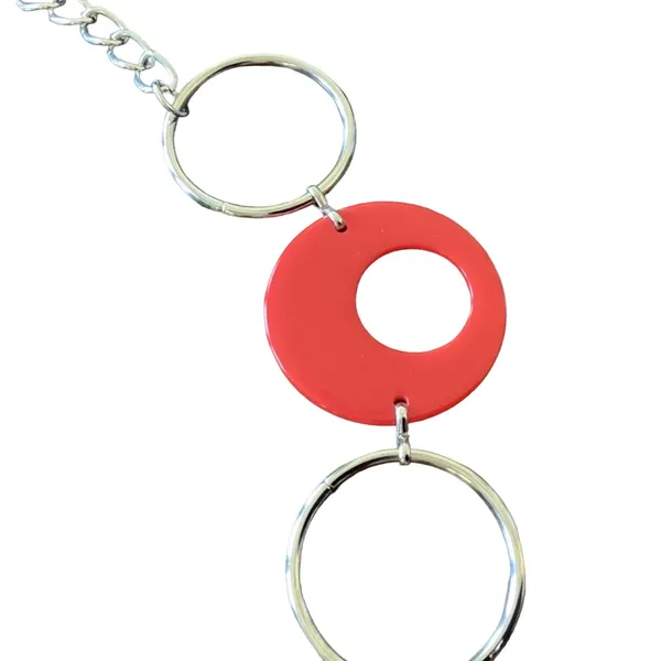 Cato Silver & Red Circle Chain Belt - Image 2
