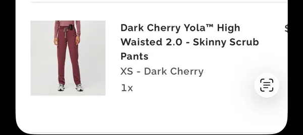 FIGS Dark Cherry Yola™ High Waisted 2.0 - Skinny Scrub Pants XS - Image 4