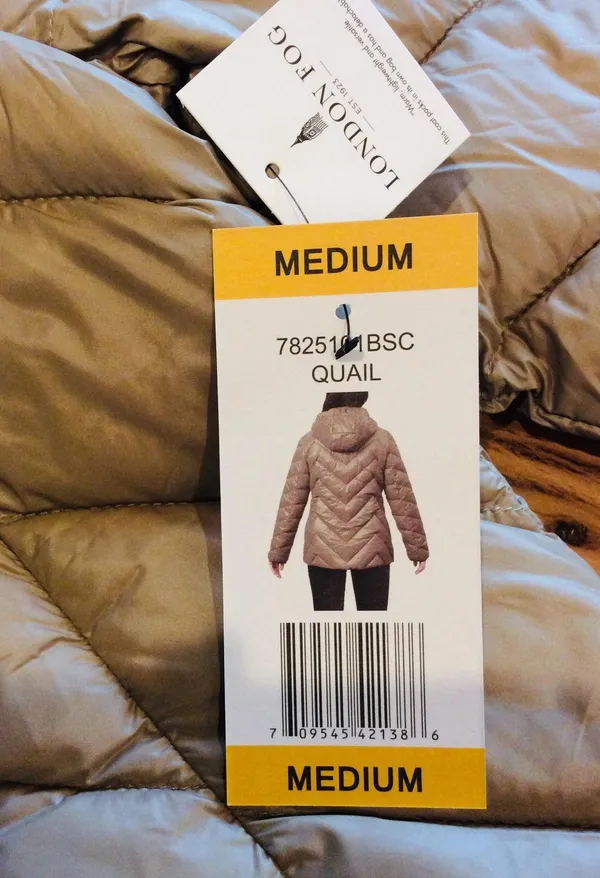London Fog Down Jacket Lightweight Coat Womens Medium Champagne - Image 7