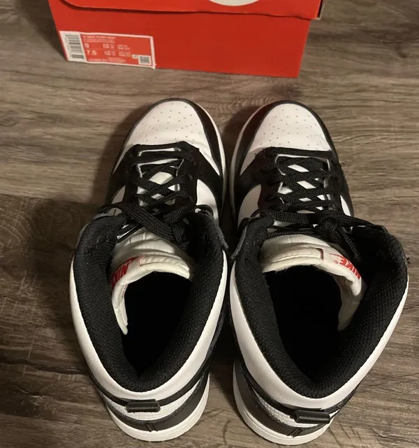 Nike Dunk High Black White Size 9 - Image 7