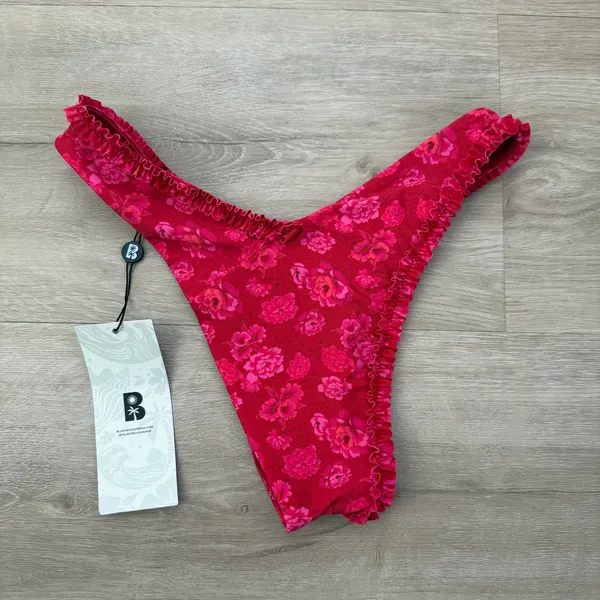 Blackbough Red and Pink Bikini Bottoms Amelia Frilled Cheeky Bottoms/Flowerbomb - Image 7